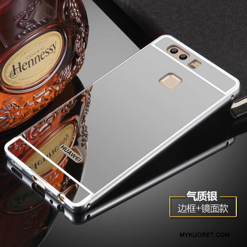 Kuori Huawei P9 Plus Metalli Puhelimen Kuoret Takakansi, Kotelo Huawei P9 Plus Kohokuviointi Peili Kehys