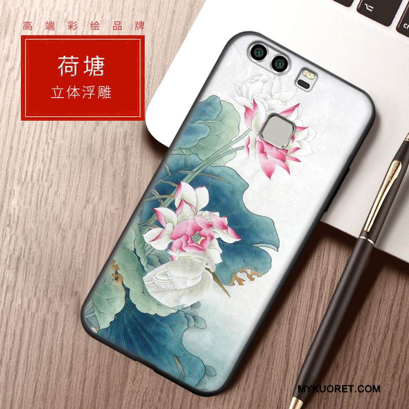 Kuori Huawei P9 Plus Monivärinen Ihana Sininen, Kotelo Huawei P9 Plus Suojaus Pesty Suede Persoonallisuus