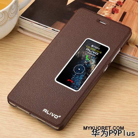 Kuori Huawei P9 Plus Nahka Murtumaton Kulta, Kotelo Huawei P9 Plus Kuoret Puhelimen Kuoret