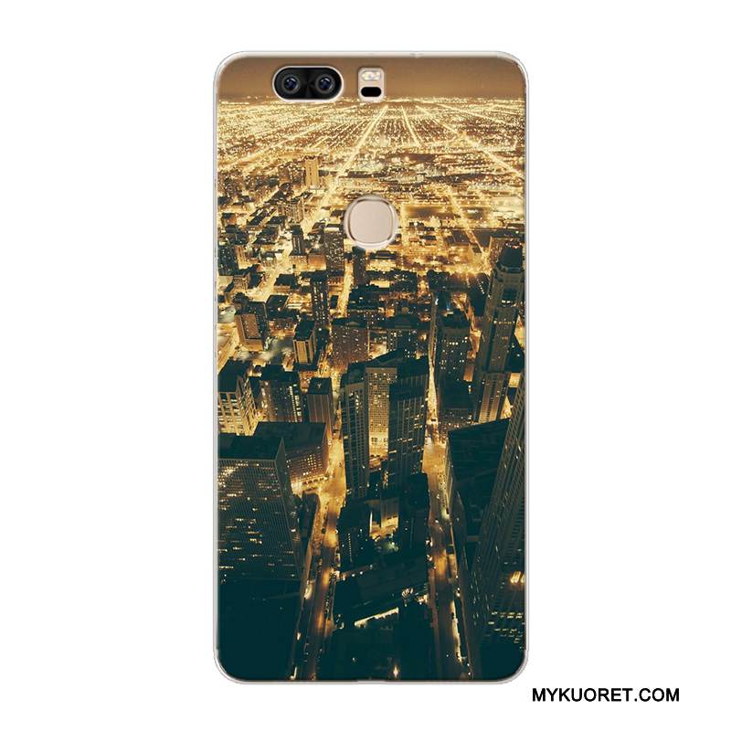 Kuori Huawei P9 Plus Pehmeä Neste Maisema Keltainen, Kotelo Huawei P9 Plus Luova Murtumaton Puhelimen Kuoret