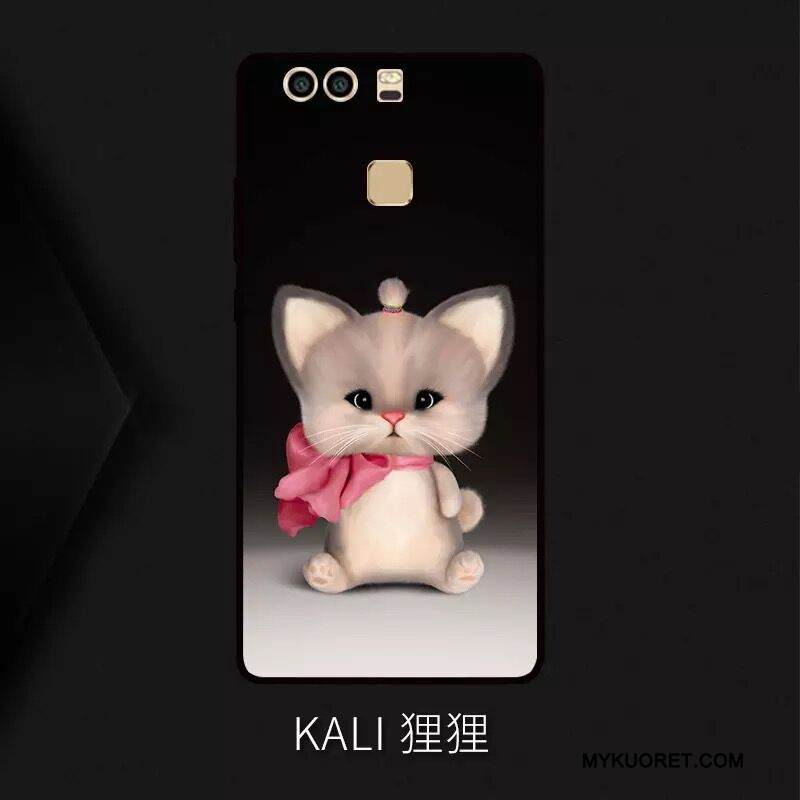 Kuori Huawei P9 Plus Pehmeä Neste Musta Persoonallisuus, Kotelo Huawei P9 Plus Sarjakuva Tide-brändi Murtumaton