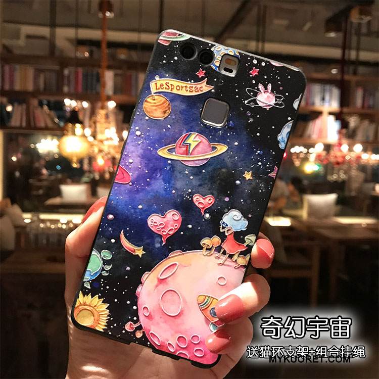 Kuori Huawei P9 Plus Sarjakuva Violetti Ripustettavat Koristeet, Kotelo Huawei P9 Plus Silikoni Trendi Puhelimen Kuoret