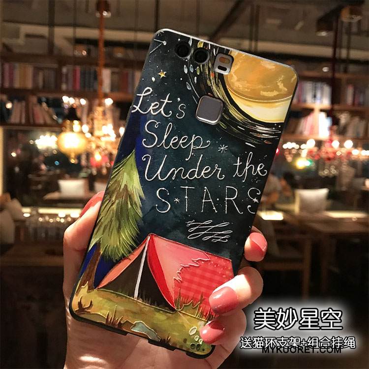 Kuori Huawei P9 Plus Sarjakuva Violetti Ripustettavat Koristeet, Kotelo Huawei P9 Plus Silikoni Trendi Puhelimen Kuoret