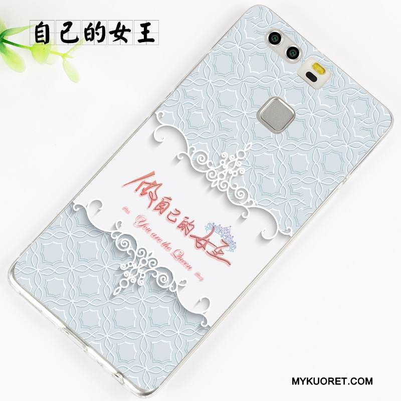 Kuori Huawei P9 Plus Silikoni Puhelimen Kuoret Musta, Kotelo Huawei P9 Plus Suojaus Vaaleansininen Persoonallisuus