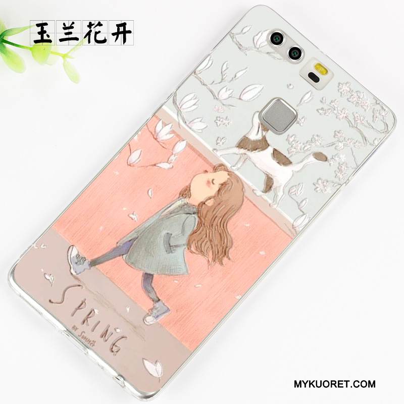 Kuori Huawei P9 Plus Silikoni Puhelimen Kuoret Musta, Kotelo Huawei P9 Plus Suojaus Vaaleansininen Persoonallisuus