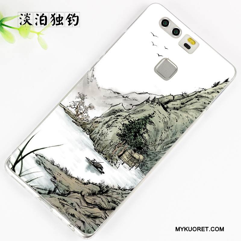 Kuori Huawei P9 Plus Silikoni Puhelimen Kuoret Musta, Kotelo Huawei P9 Plus Suojaus Vaaleansininen Persoonallisuus