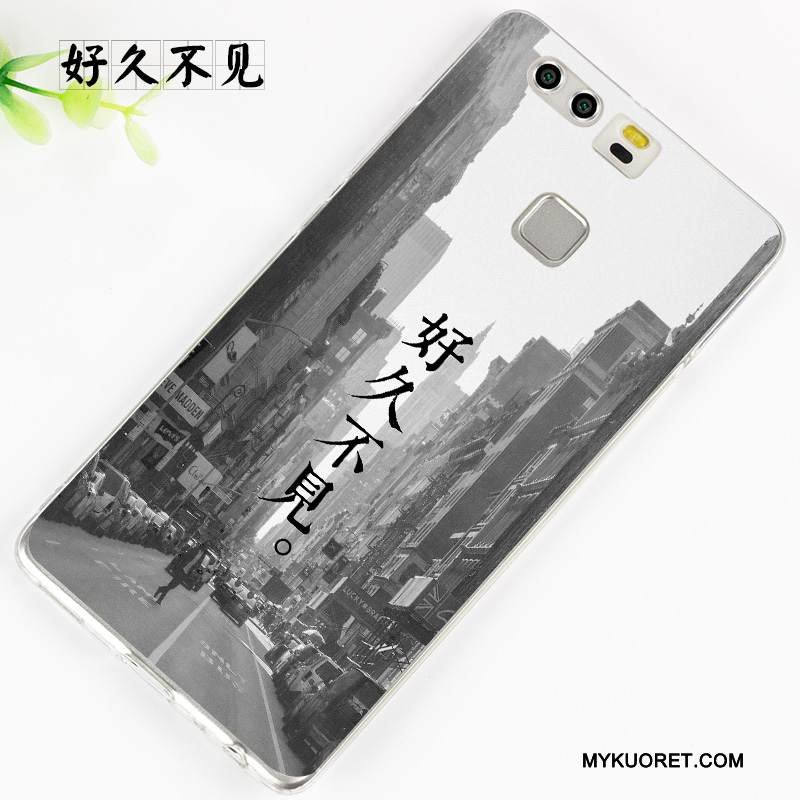 Kuori Huawei P9 Plus Silikoni Puhelimen Kuoret Musta, Kotelo Huawei P9 Plus Suojaus Vaaleansininen Persoonallisuus