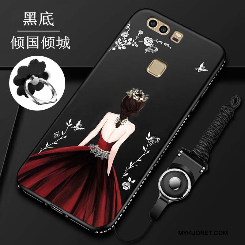 Kuori Huawei P9 Plus Silikoni Punainen Murtumaton, Kotelo Huawei P9 Plus Pehmeä Neste Puhelimen Kuoret