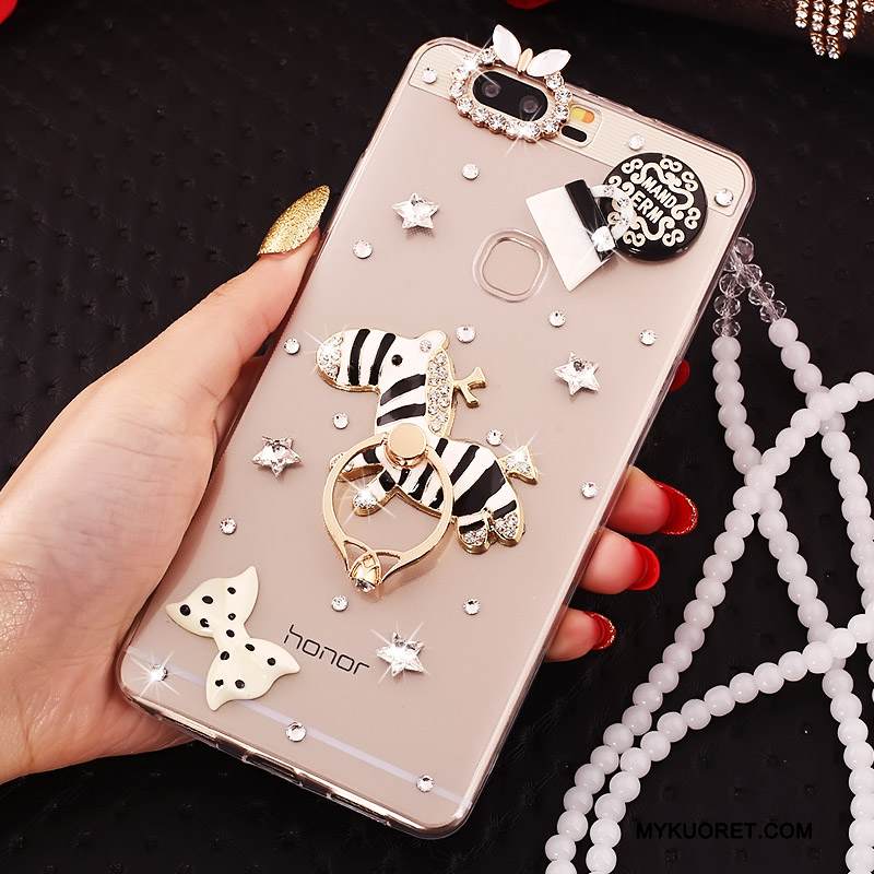 Kuori Huawei P9 Plus Silikoni Rengas Murtumaton, Kotelo Huawei P9 Plus Suojaus Ripustettavat Koristeet Kulta