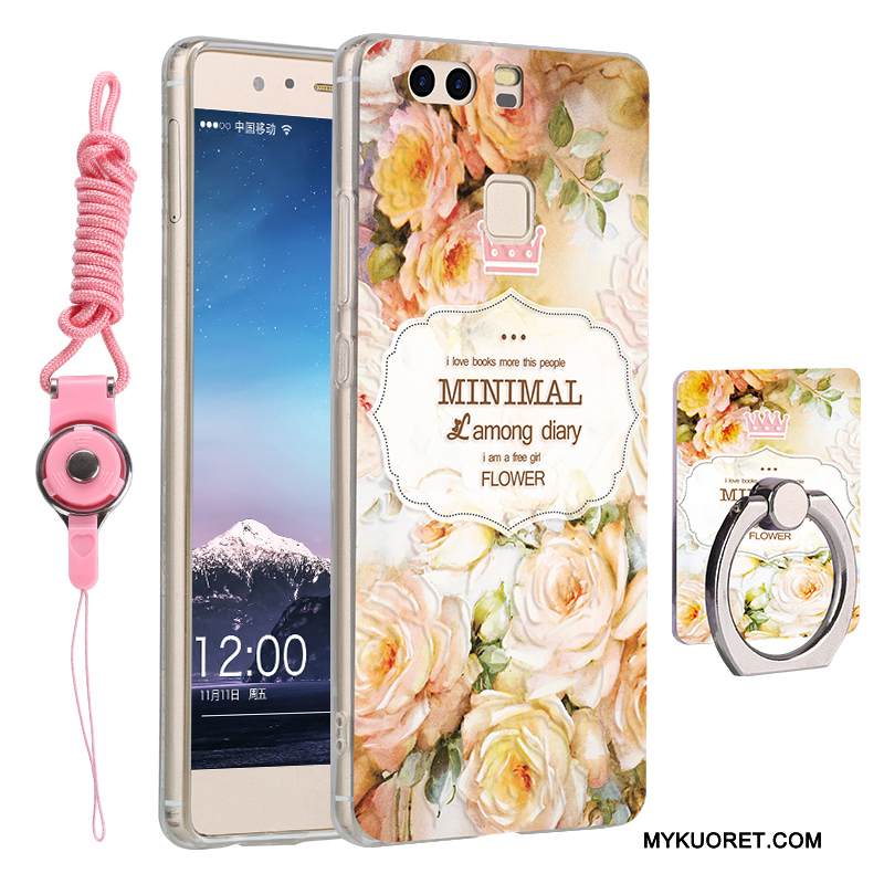 Kuori Huawei P9 Plus Silikoni Ulotteinen Puhelimen Kuoret, Kotelo Huawei P9 Plus Laukut Keltainen Murtumaton