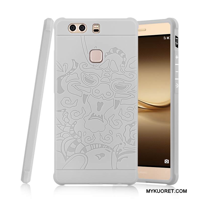 Kuori Huawei P9 Plus Suojaus Suupaltti Ohut, Kotelo Huawei P9 Plus Laukut Vaalean Harmaa