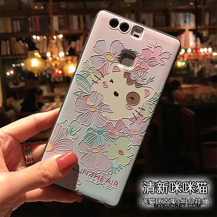 Kuori Huawei P9 Plus Tuki Puhelimen Kuoret Musta, Kotelo Huawei P9 Plus Laukut Pesty Suede