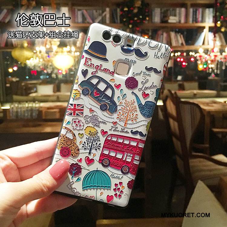 Kuori Huawei P9 Plus Tuki Ripustettavat Koristeet Rengas, Kotelo Huawei P9 Plus Suojaus Pesty Suede Puhelimen Kuoret