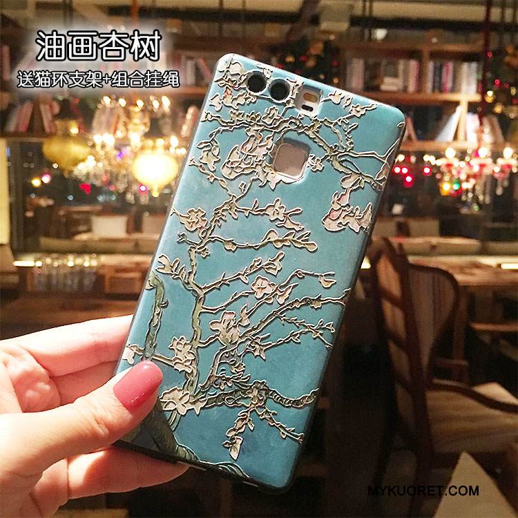 Kuori Huawei P9 Plus Tuki Ripustettavat Koristeet Rengas, Kotelo Huawei P9 Plus Suojaus Pesty Suede Puhelimen Kuoret