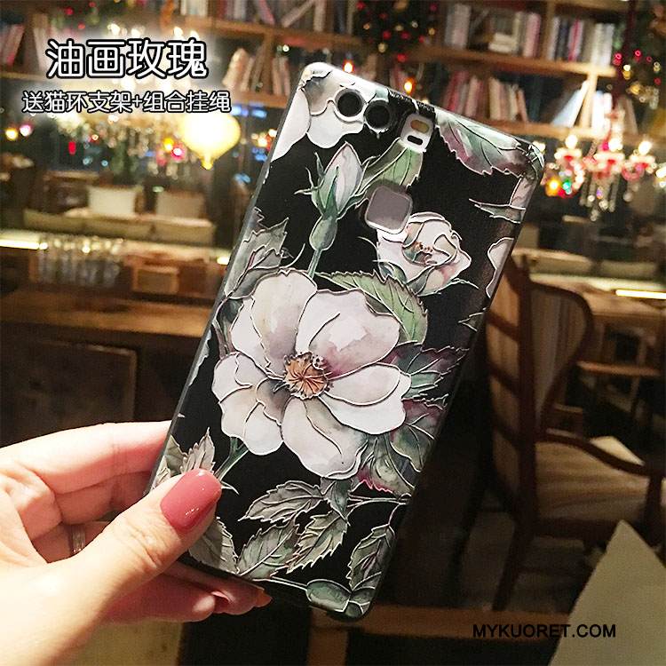 Kuori Huawei P9 Plus Tuki Ripustettavat Koristeet Rengas, Kotelo Huawei P9 Plus Suojaus Pesty Suede Puhelimen Kuoret