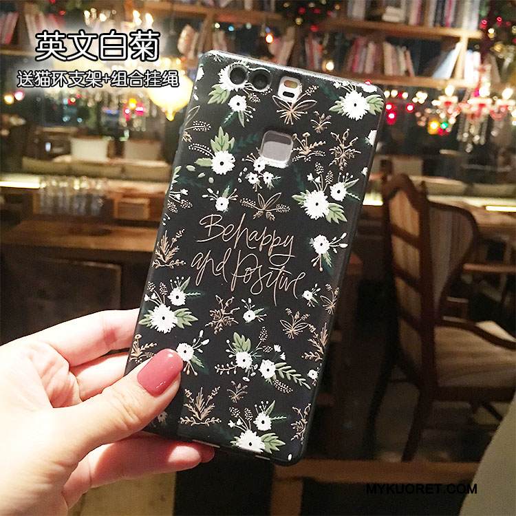 Kuori Huawei P9 Plus Tuki Ripustettavat Koristeet Rengas, Kotelo Huawei P9 Plus Suojaus Pesty Suede Puhelimen Kuoret