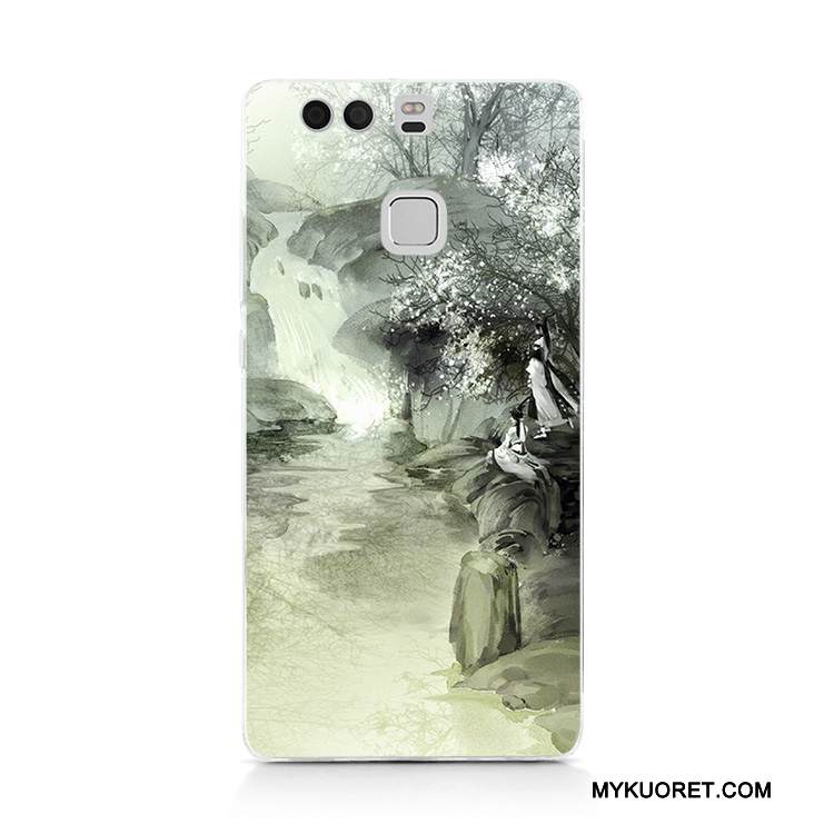 Kuori Huawei P9 Plus Vuosikerta Kiinalainen Tyyli Vihreä, Kotelo Huawei P9 Plus Suojaus Puhelimen Kuoret