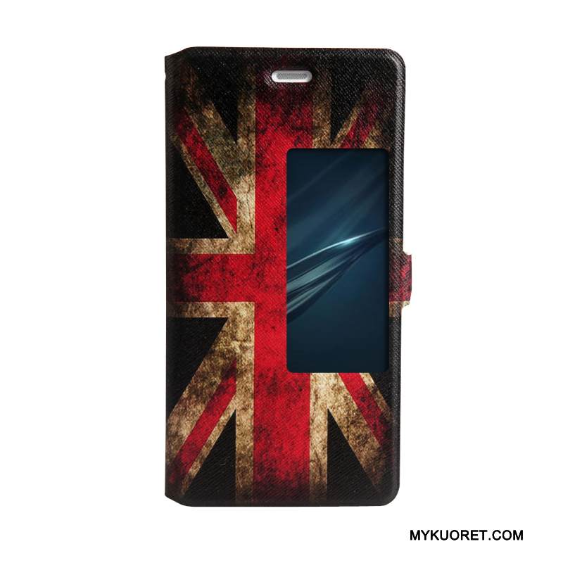 Kuori Huawei P9 Sarjakuva Puhelimen Kuoret Trendi, Kotelo Huawei P9 Suojaus Violetti Avaa Ikkuna