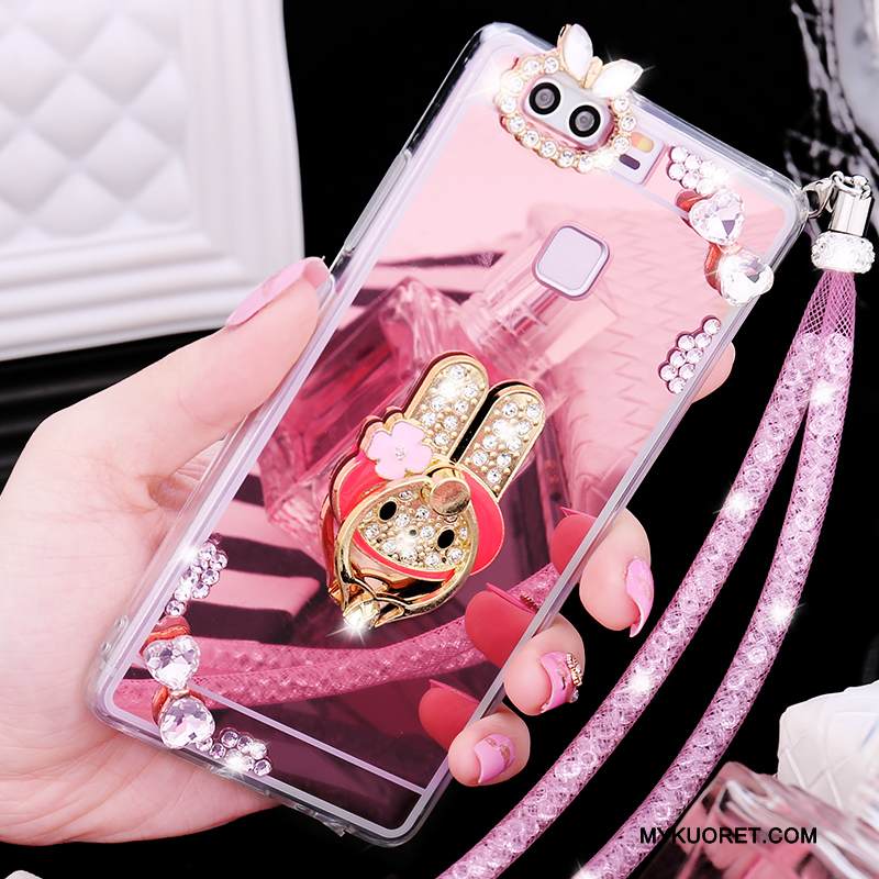Kuori Huawei P9 Strassi Kulta Ripustettavat Koristeet, Kotelo Huawei P9 Pehmeä Neste Puhelimen Kuoret Murtumaton