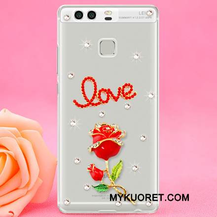Kuori Huawei P9 Strassi Ohut Kova, Kotelo Huawei P9 Suojaus Trendi Punainen