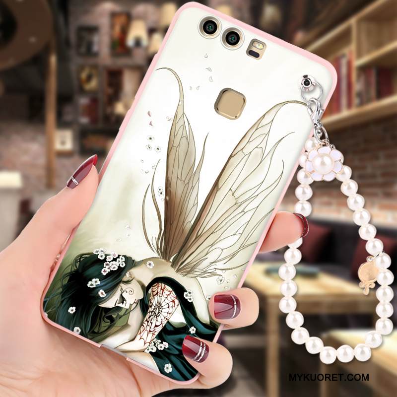 Kuori Huawei P9 Suojaus Jauhe Ripustettavat Koristeet, Kotelo Huawei P9 Sarjakuva Murtumaton Puhelimen Kuoret