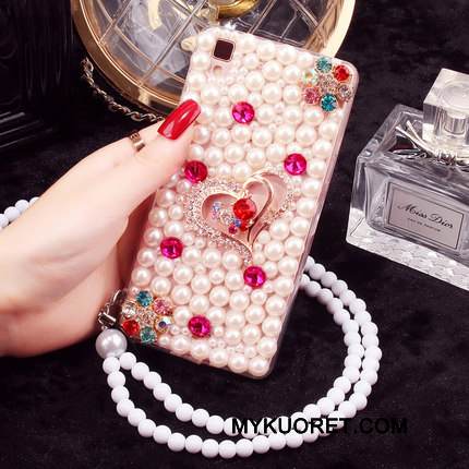 Kuori Huawei P9 Suojaus Ripustettavat Koristeet Kukka, Kotelo Huawei P9 Strassi Puhelimen Kuoret Trendi