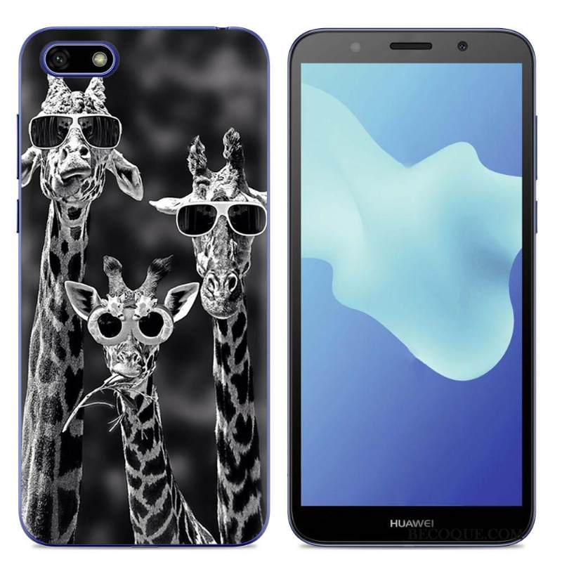 Kuori Huawei Y5 2018 Laukut Yksinkertainen Puhelimen Kuoret, Kotelo Huawei Y5 2018 Silikoni Jauhe Trendi