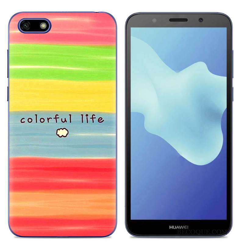 Kuori Huawei Y5 2018 Laukut Yksinkertainen Puhelimen Kuoret, Kotelo Huawei Y5 2018 Silikoni Jauhe Trendi