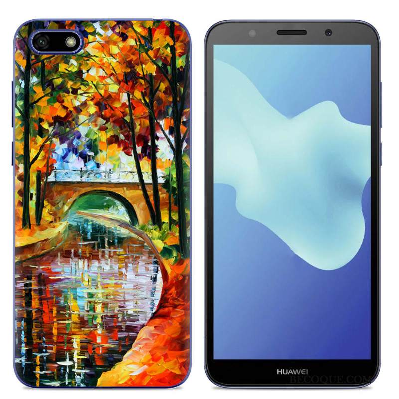 Kuori Huawei Y5 2018 Laukut Yksinkertainen Puhelimen Kuoret, Kotelo Huawei Y5 2018 Silikoni Jauhe Trendi
