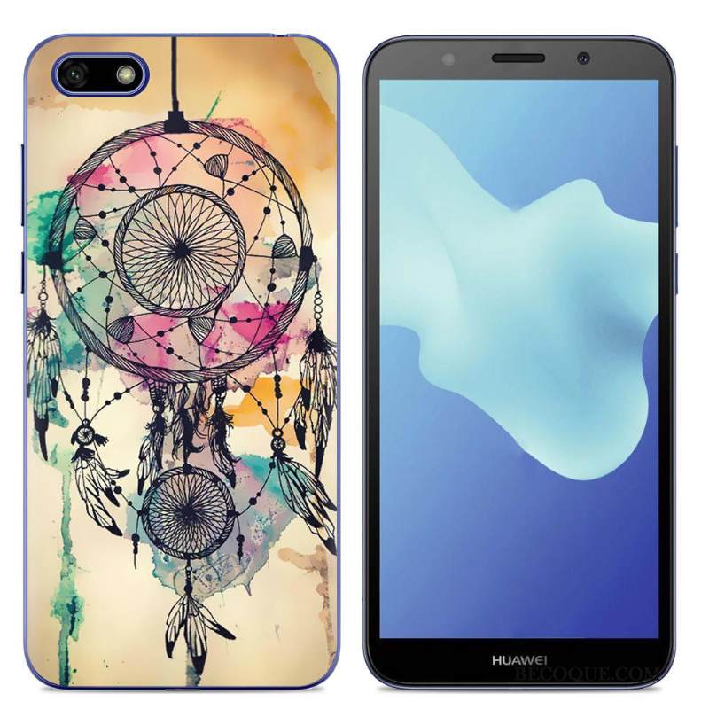Kuori Huawei Y5 2018 Laukut Yksinkertainen Puhelimen Kuoret, Kotelo Huawei Y5 2018 Silikoni Jauhe Trendi