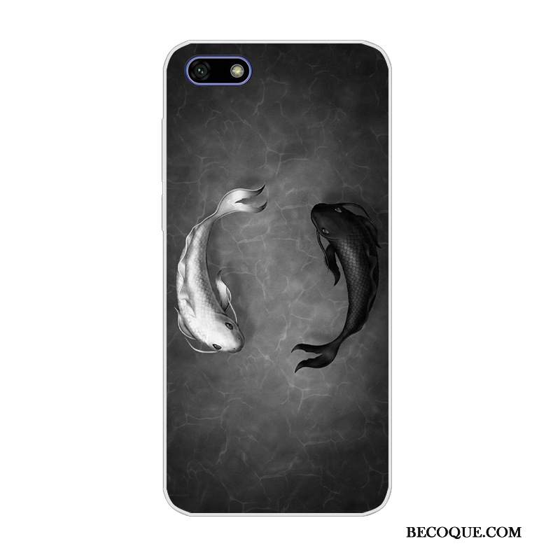 Kuori Huawei Y5 2018 Silikoni Murtumaton Valkoinen, Kotelo Huawei Y5 2018 Pehmeä Neste Puhelimen Kuoret