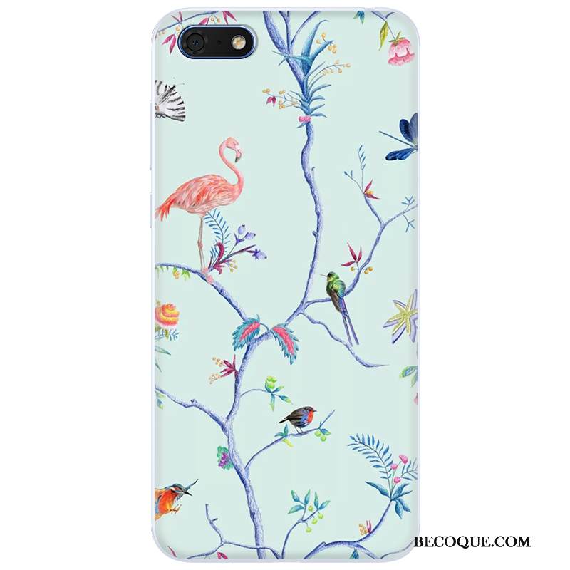 Kuori Huawei Y5 2018 Suojaus Puhelimen Kuoret Murtumaton, Kotelo Huawei Y5 2018 Pehmeä Neste Läpinäkyvä Sininen