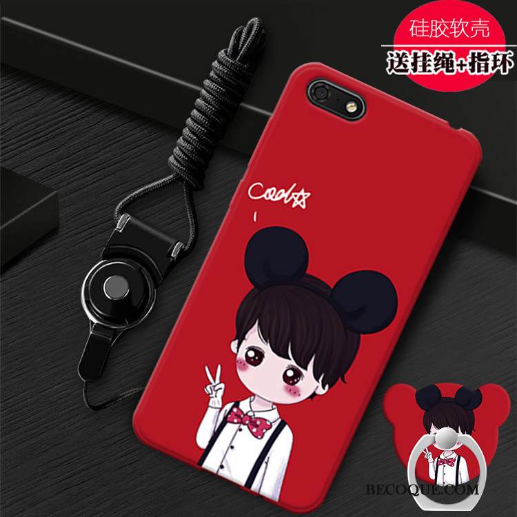 Kuori Huawei Y5 2018 Tuki Persoonallisuus Puhelimen Kuoret, Kotelo Huawei Y5 2018 Pehmeä Neste Punainen