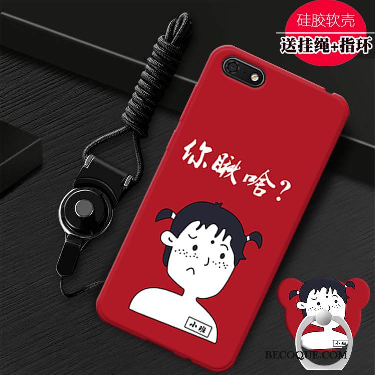 Kuori Huawei Y5 2018 Tuki Persoonallisuus Puhelimen Kuoret, Kotelo Huawei Y5 2018 Pehmeä Neste Punainen