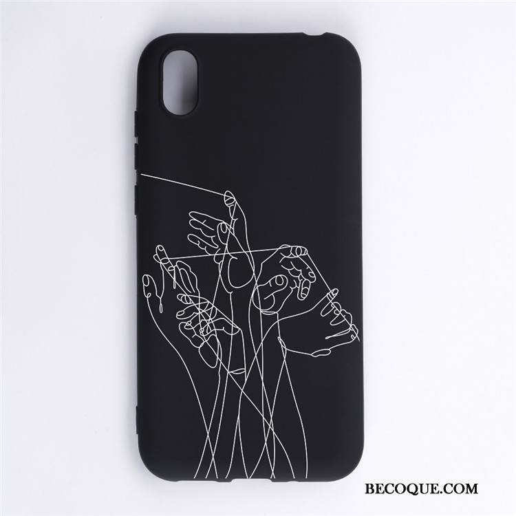 Kuori Huawei Y5 2019 Sarjakuva Ripustettavat Koristeet Musta, Kotelo Huawei Y5 2019 Suojaus Murtumaton Puhelimen Kuoret