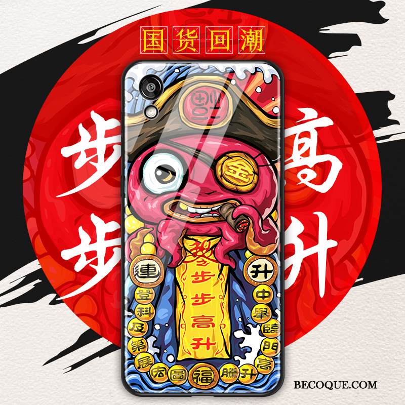 Kuori Huawei Y5 2019 Suojaus Punainen Rikkaus, Kotelo Huawei Y5 2019 Lasi Kiinalainen Tyyli