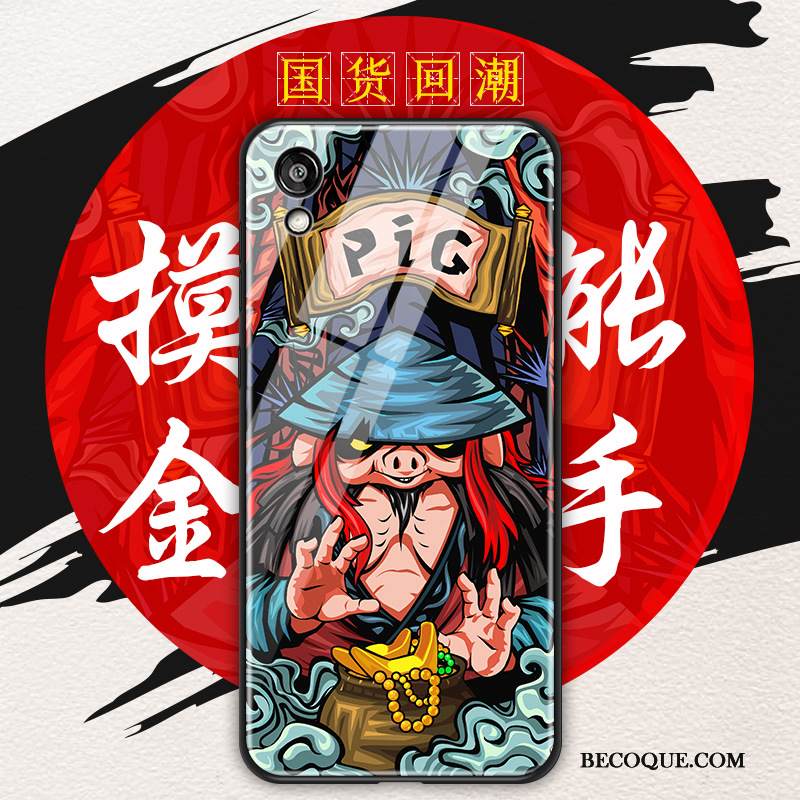 Kuori Huawei Y5 2019 Suojaus Punainen Rikkaus, Kotelo Huawei Y5 2019 Lasi Kiinalainen Tyyli