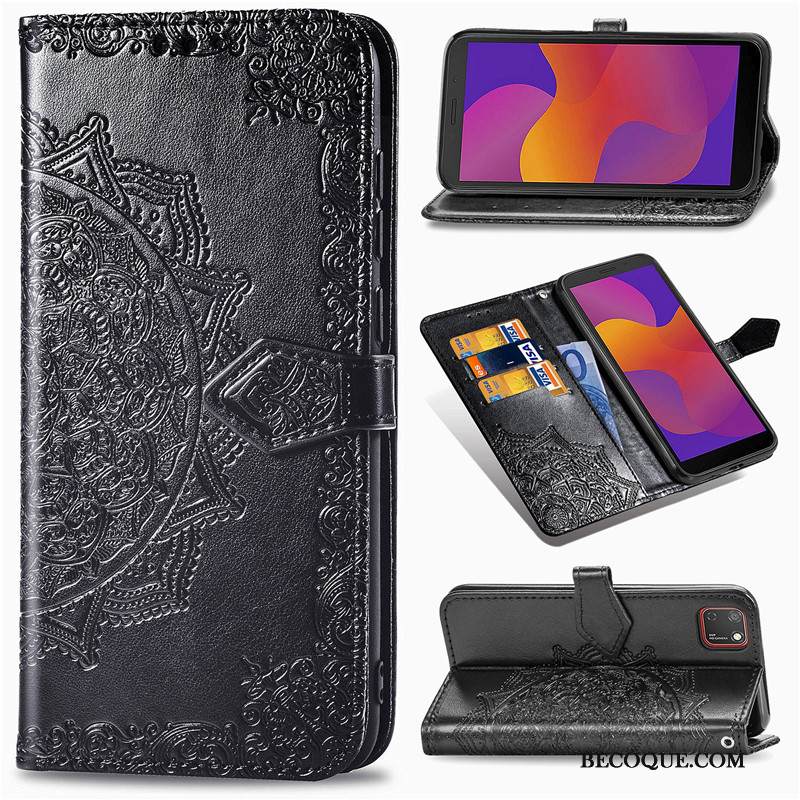 Kuori Huawei Y5p Kuoret Ripustettavat Koristeet Harmaa, Kotelo Huawei Y5p Nahka Kukka Kiinteä Väri