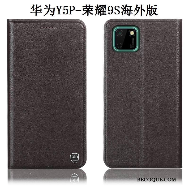 Kuori Huawei Y5p Nahka Kukkakuvio Keltainen, Kotelo Huawei Y5p Suojaus Murtumaton Puhelimen Kuoret