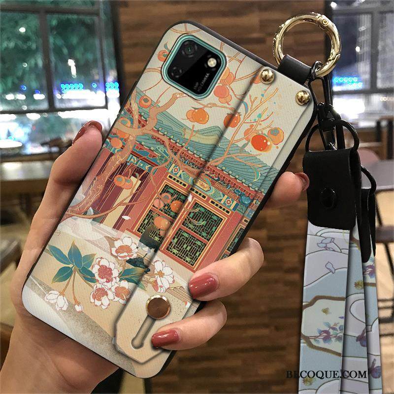 Kuori Huawei Y5p Tuki Suuntaus Puhelimen Kuoret, Kotelo Huawei Y5p Vuosikerta Kiinalainen Tyyli Keltainen