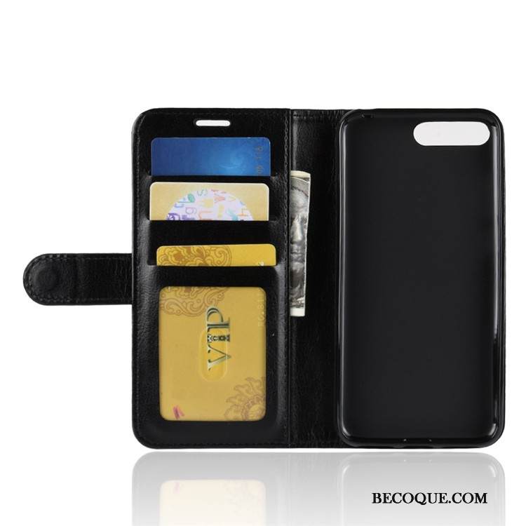 Kuori Huawei Y6 2018 Nahka Musta Puhelimen Kuoret, Kotelo Huawei Y6 2018 Suojaus