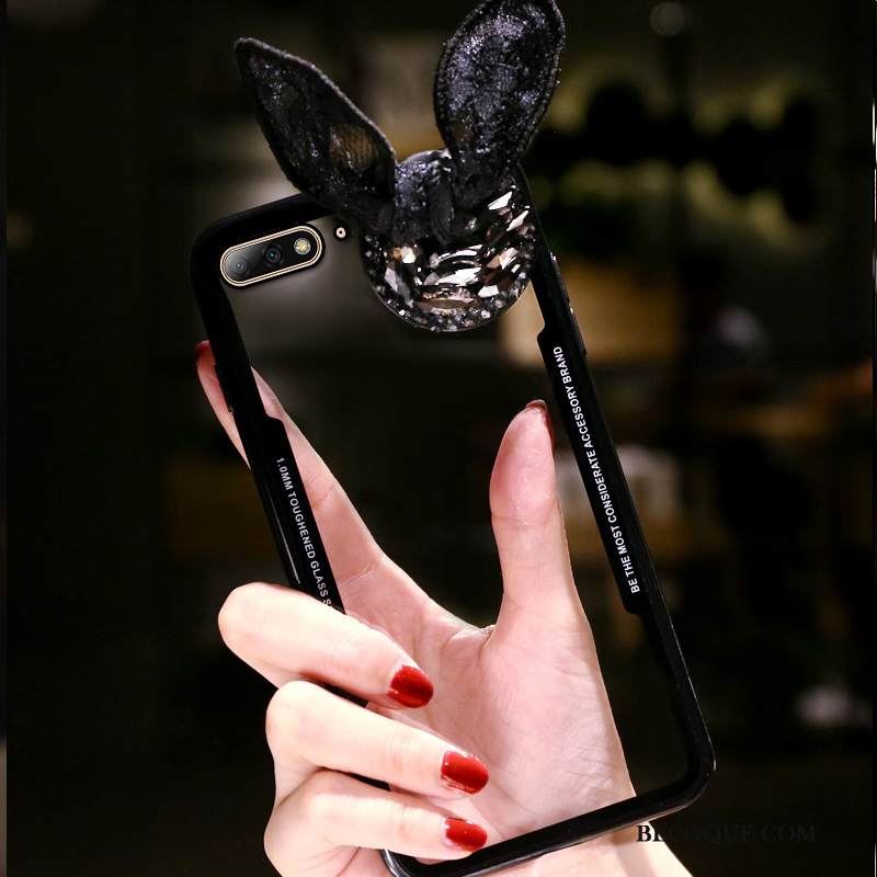 Kuori Huawei Y6 2018 Strassi Valkoinen Puhelimen Kuoret, Kotelo Huawei Y6 2018 Tuki Suupaltti Rengas