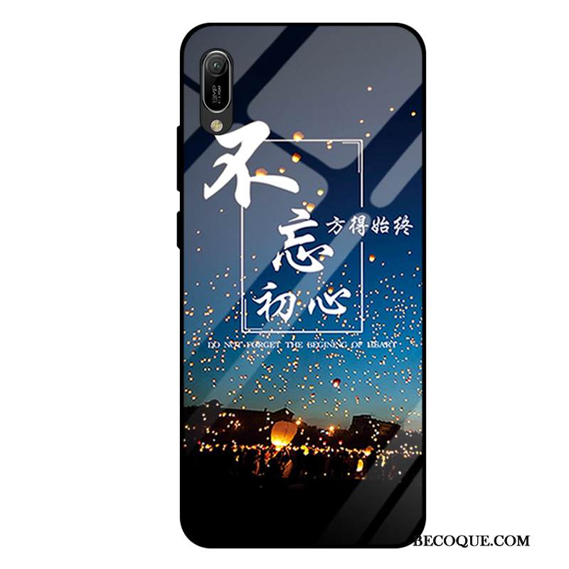 Kuori Huawei Y6 2019 Laukut Violetti Lasi, Kotelo Huawei Y6 2019 Tila Karkaisu Peili