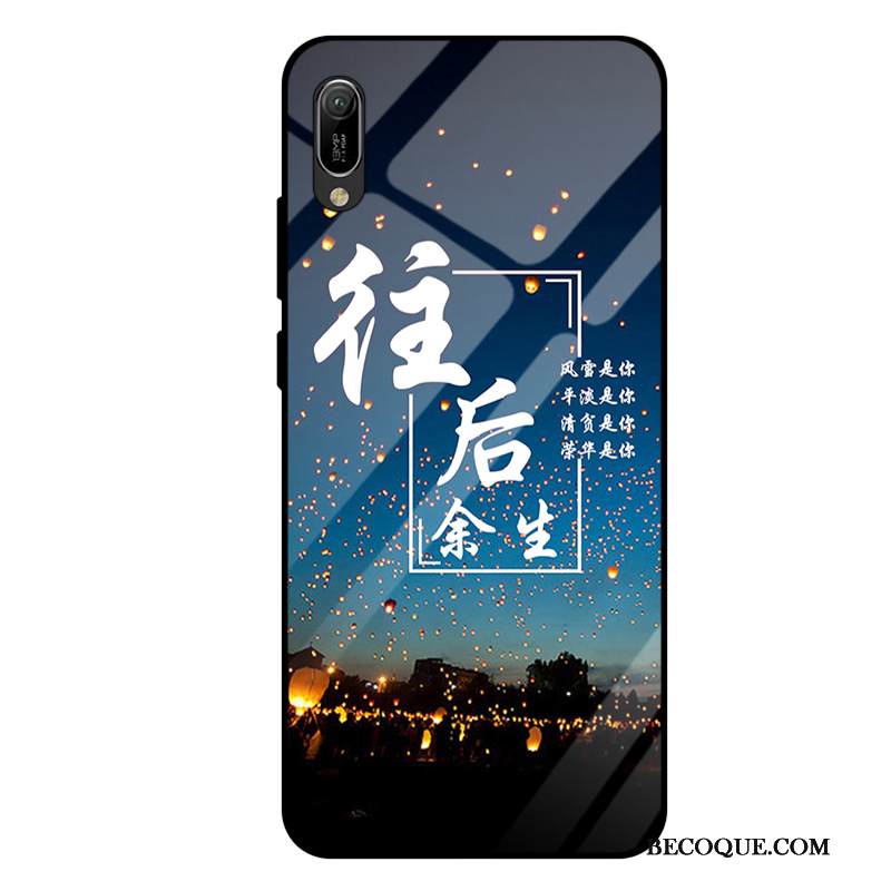 Kuori Huawei Y6 2019 Laukut Violetti Lasi, Kotelo Huawei Y6 2019 Tila Karkaisu Peili