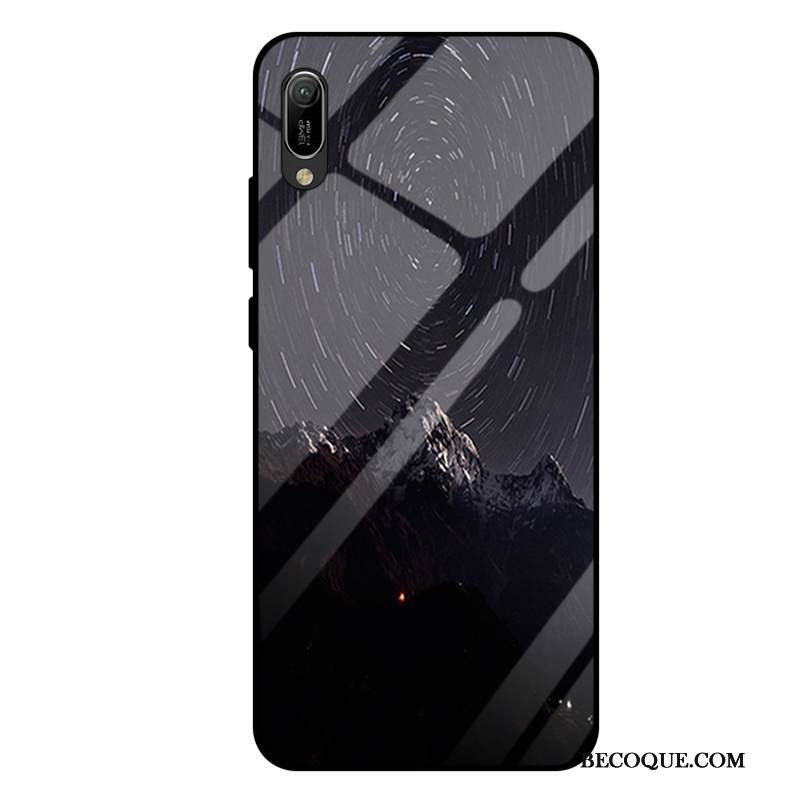 Kuori Huawei Y6 2019 Laukut Violetti Lasi, Kotelo Huawei Y6 2019 Tila Karkaisu Peili