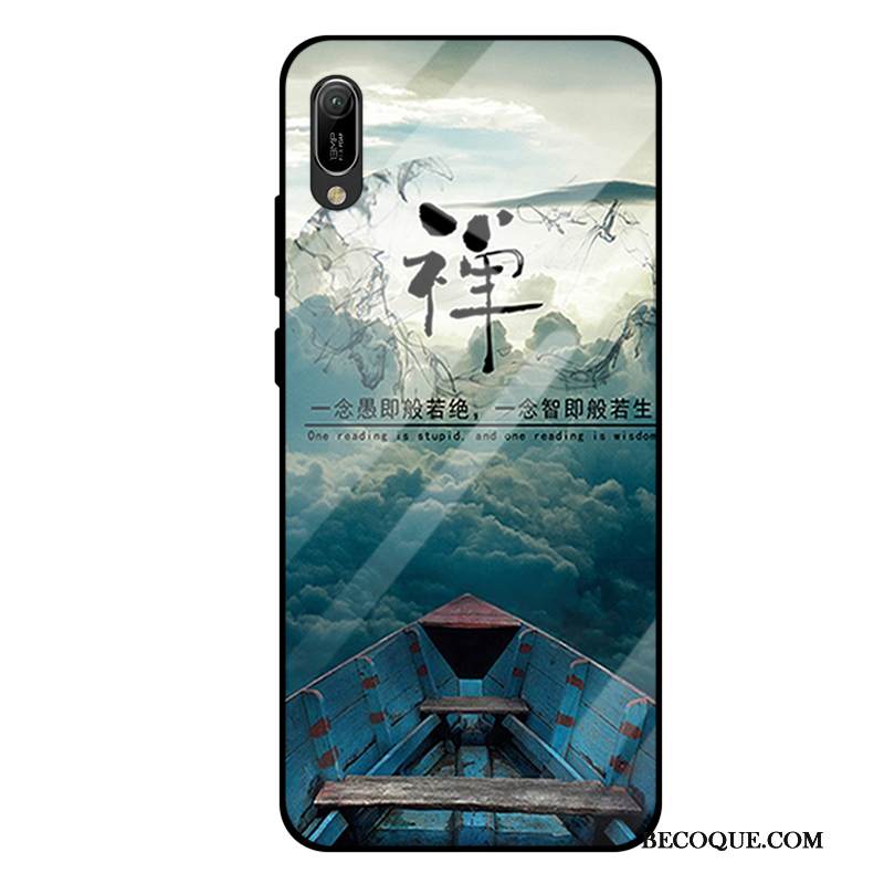 Kuori Huawei Y6 2019 Laukut Violetti Lasi, Kotelo Huawei Y6 2019 Tila Karkaisu Peili