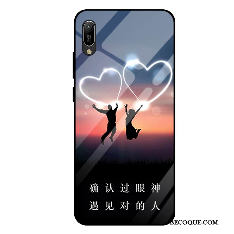 Kuori Huawei Y6 2019 Laukut Violetti Lasi, Kotelo Huawei Y6 2019 Tila Karkaisu Peili