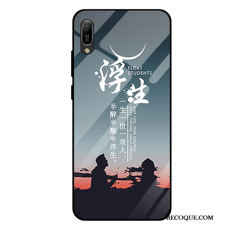 Kuori Huawei Y6 2019 Laukut Violetti Lasi, Kotelo Huawei Y6 2019 Tila Karkaisu Peili