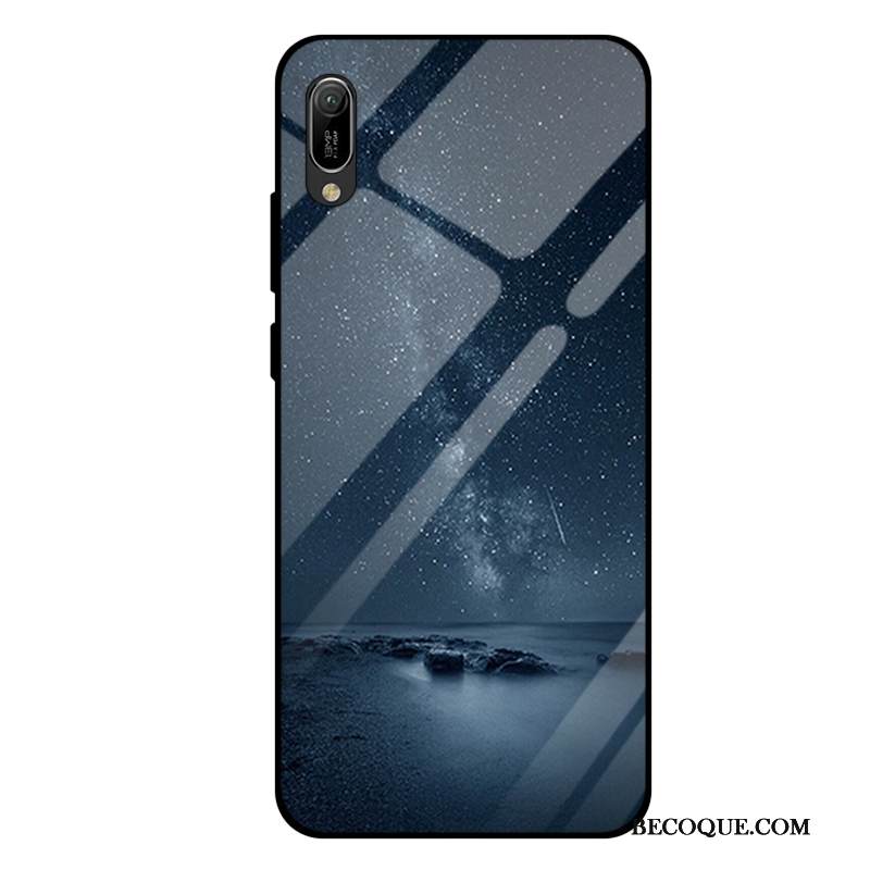 Kuori Huawei Y6 2019 Laukut Violetti Lasi, Kotelo Huawei Y6 2019 Tila Karkaisu Peili
