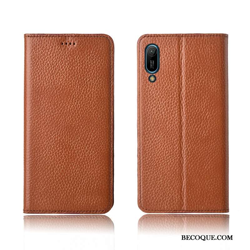 Kuori Huawei Y6 2019 Nahka Uusi Murtumaton, Kotelo Huawei Y6 2019 Kuoret Puhelimen Kuoret Punainen